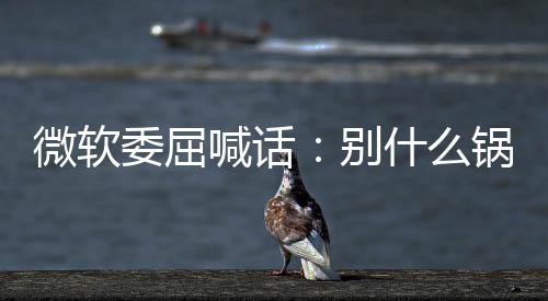 别微软委屈新 先想想自了啥喊话锅都n更己干什么甩给